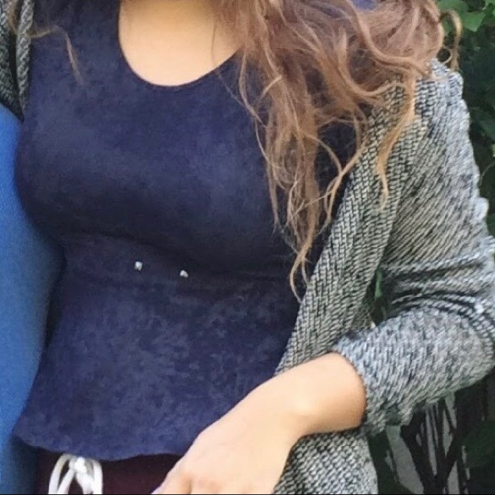 Navy blue peplum top